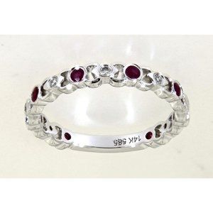 Real Diamond Full Eternity Ruby Gemstone Band